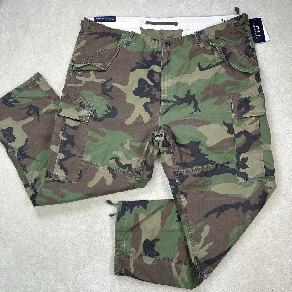 Polo Ralph Lauren Men's 44x30 Camo Classic Utility Surplus Cargo Pants Ripstop